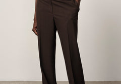 Ivano Mid Waist Pants - Coffee Brown