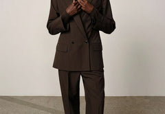 Nuno Mid Waist Pants - Coffee Brown